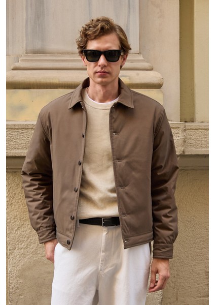 Erkek Basic Mont Ceket Kahverengi