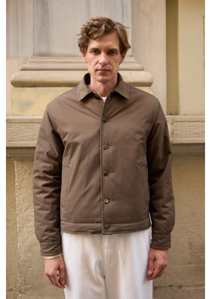 Erkek Basic Mont Ceket Kahverengi modelleri