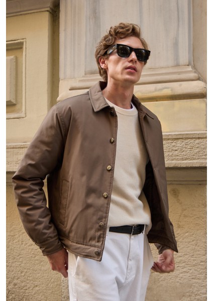 Erkek Basic Mont Ceket Kahverengi fırsatları