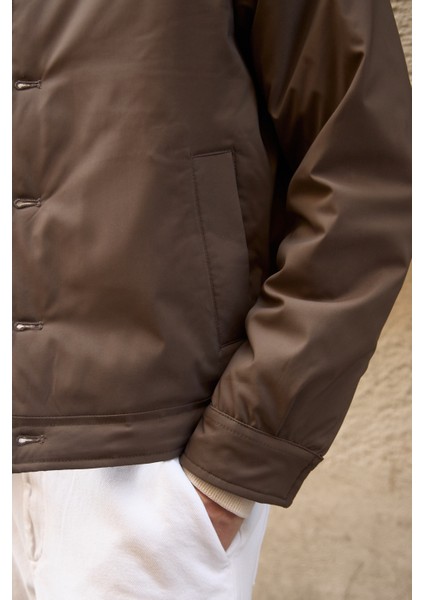 Erkek Basic Mont Ceket Kahverengi indirimleri