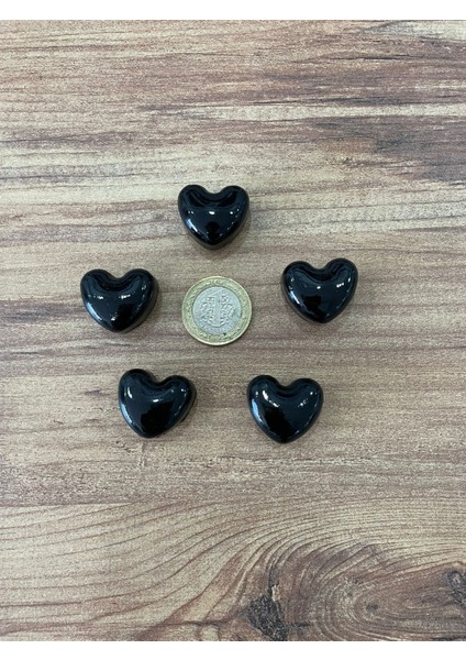 Siyah 5'li Kalpli Magnet Seti – Fotoğraf ve Not Tutucu, Buzdolabı Süsü, Güçlü Mıknatıs, Dekoratif