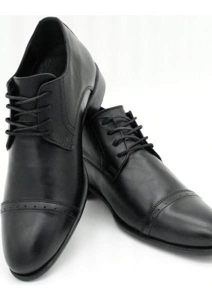 Doruk %100 Hakiki Deri Erkek Damatlık Ayakkabı – Siyah, 7 cm Gizli Topuklu (El Yapımı, Boy Uzatan) indirimleri
