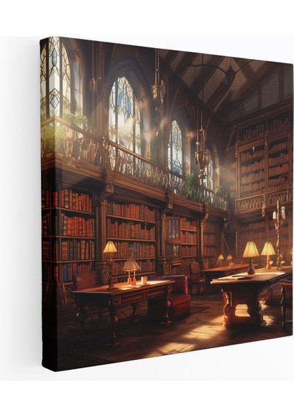 Hukuk Kanvas Tablo - Hukuk Kütüphanesi - Duvar Sanatı Antika Mobilya