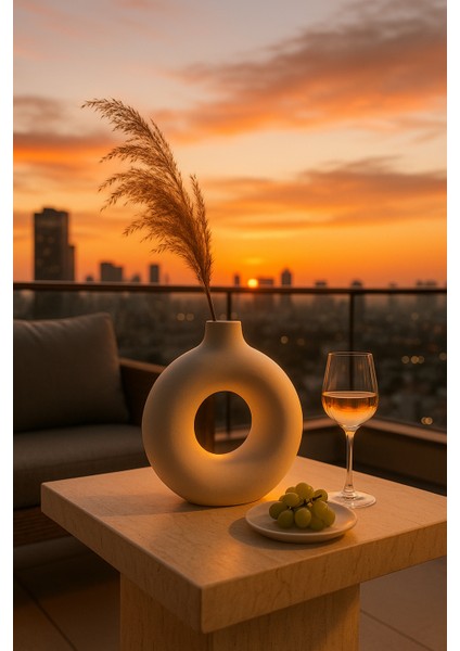 Nordic Tarzı Soyut Halkalı Vazo – Modern Dekoratif Obje fiyatları