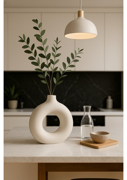 Nordic Tarzı Soyut Halkalı Vazo – Modern Dekoratif Obje modelleri