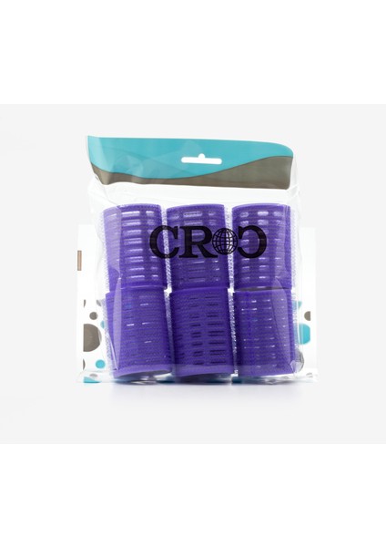 1215 Büyük Boy Bigudi 6lı Cırtlı - Yapışkanlı Saç Bigudisi Mor Çap: 4.5cm fırsatları