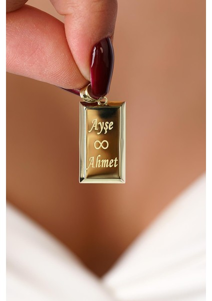 14 Ayar Altın Büyük Külçe Kolye Ucu