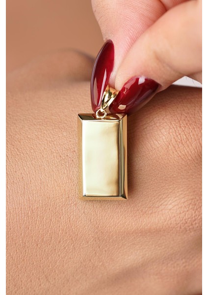 14 Ayar Altın Büyük Külçe Kolye Ucu modelleri