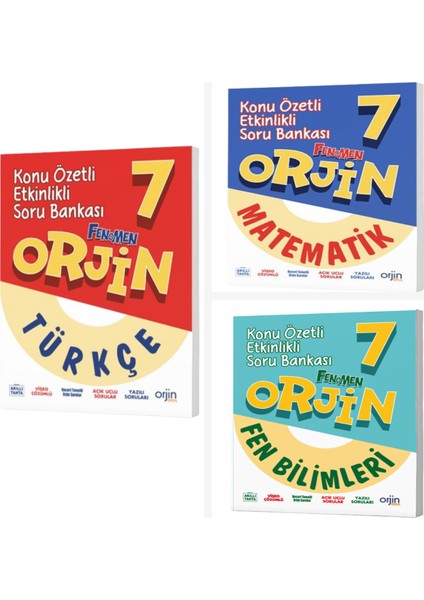 Orjin 7. Sınıf Türkçe & Matematik & Fen Soru Bankası