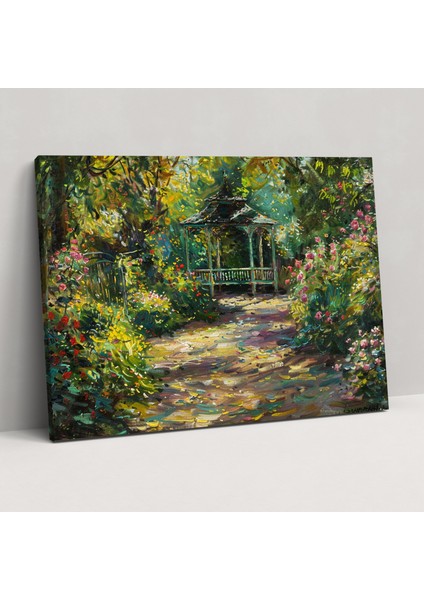 Gölgeli Bahçe Manzaralı Bir Gölgelik Claude Monet Duvar Sanatı - Claude Monet Duvar Sanatı Kanvas