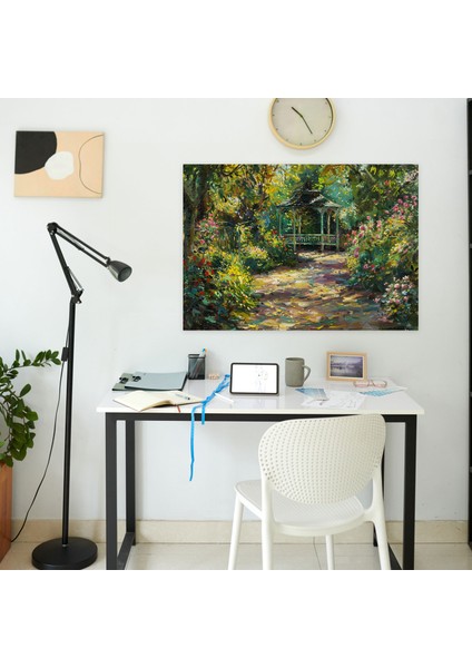 Gölgeli Bahçe Manzaralı Bir Gölgelik Claude Monet Duvar Sanatı - Claude Monet Duvar Sanatı Kanvas fiyatları
