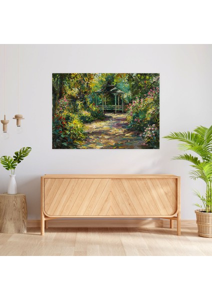Gölgeli Bahçe Manzaralı Bir Gölgelik Claude Monet Duvar Sanatı - Claude Monet Duvar Sanatı Kanvas modelleri
