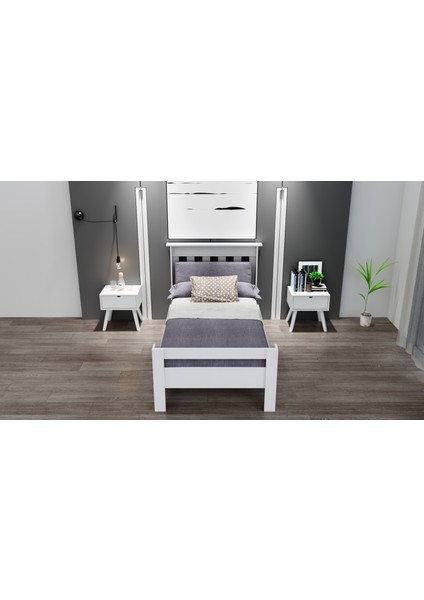 Still Tek Kişilik Beyaz Mdf Genç Karyola 90X190 Yatak Uyumlu modelleri