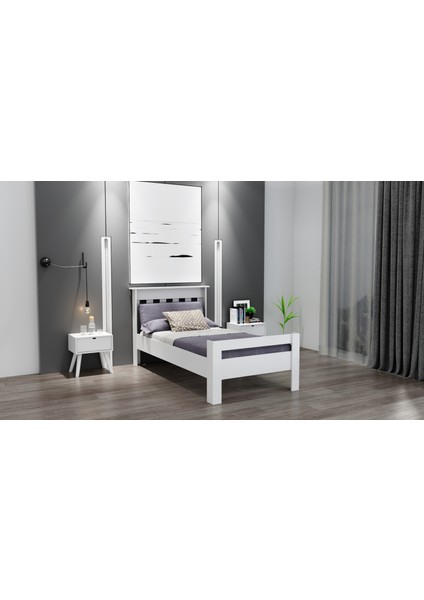 Still Tek Kişilik Beyaz Mdf Genç Karyola 90X190 Yatak Uyumlu fırsatları