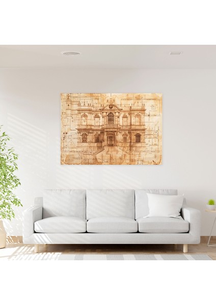 Rönesans Mimari Desenleri Kanvas Tablo - Leonardo Da Vinci Leonardo Da Vinci Kanvas Duvar Dekorasyonu modelleri