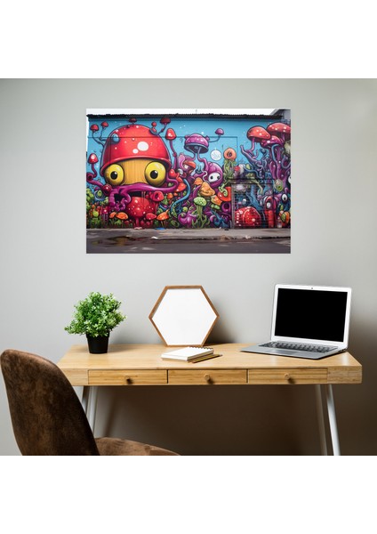 Eğlenceli Graffiti Duvar Sanatı - Oyunbaz Karakterler Hayalperest Kanvas Tablo modelleri