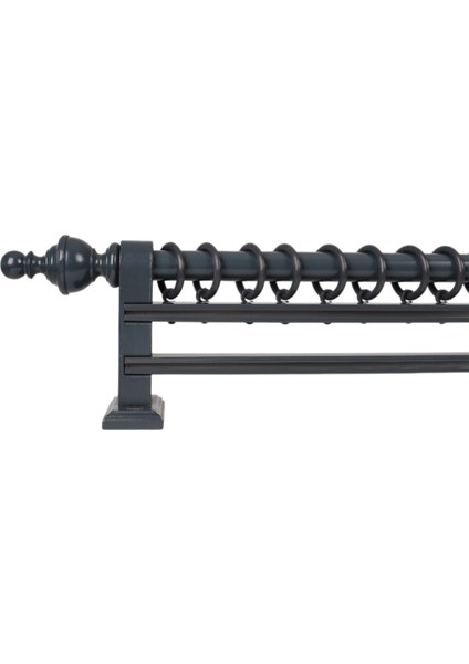 Boni Modern Rustik Ahşap Rustik Perde Askısı Çift Raylı