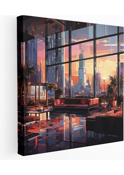 Modern Şehir Oteli Kanvas Tablo - Otel Modern Şehir Oteli Kanvas Tablo Kanvas Kanvas Duvar Sanatı