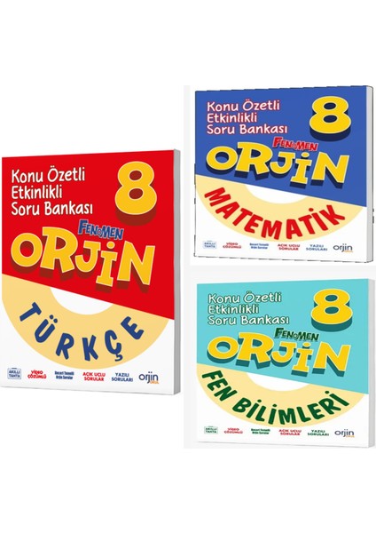 Orjin 8. Sınıf Türkçe & Matematik & Fen Soru Bankası