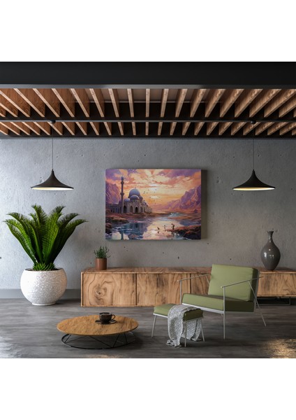 Kutsal Kuran Manzara Duvar Sanatı - Kutsal Kuran Kanvas Huzur Hissi Ev Dekorasyonu modelleri