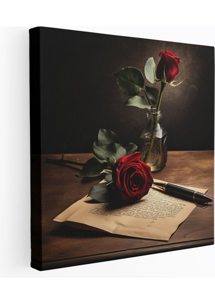 Godfather Temalı Minimalist Gül Kanvas Tablo - Duvar Dekorasyonu