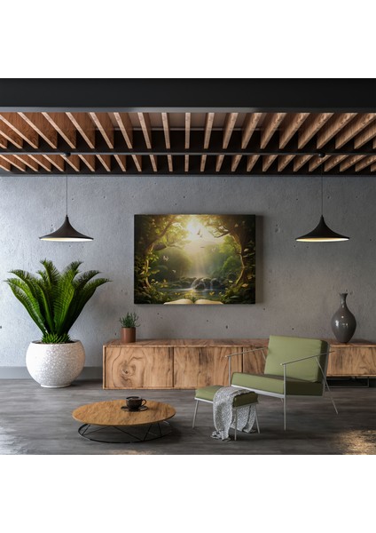 Kutsal Kuran Kanvas Tablo - Huzurlu Doğa Manzarası - Ev Dekorasyonu Için Kutsal Kuran Kanvas Tablo fiyatları