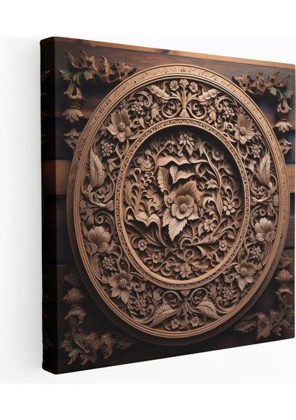 Kutsal Kur'an Duvar Dekorasyonu - Ahşap Kur'an Oymacılığı - Kutsal Kur'an Kur'ani Ayet Kanvas Tablo Ince Işçilik