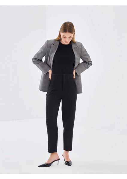 Lcw Vision Siyah Kadın Havuç Kesim Düz Pantolon