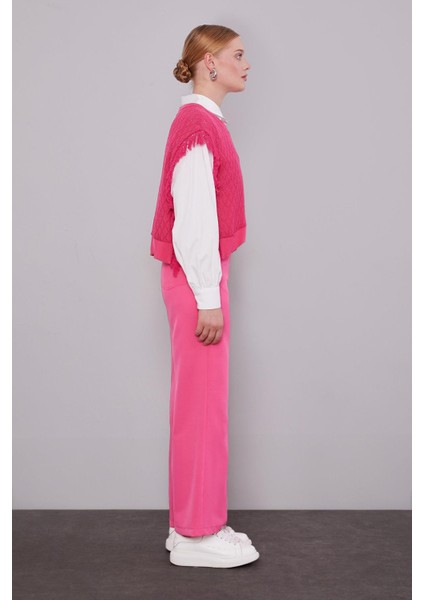 Fuşya Cepli Pantolon modelleri