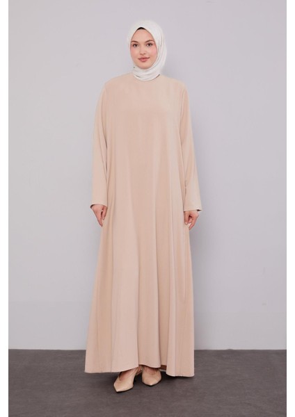 Bej Dantel Elbiseli Ferace