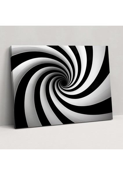 Hipnoz Duvar Sanatı - Kanvas Tablo Hipnoz Hipnotik Spiral Siyah ve Beyaz