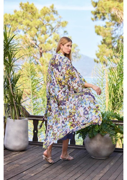 Kadın Desenli ve Dekolteli Dantelli Sabahlık Takımı 25050 indirimleri