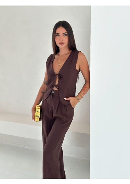 Dokuma Modal Kumaş Ikili Yelek-Pantolon Takım! modelleri