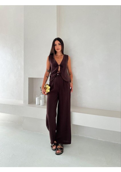 Dokuma Modal Kumaş Ikili Yelek-Pantolon Takım! fırsatları