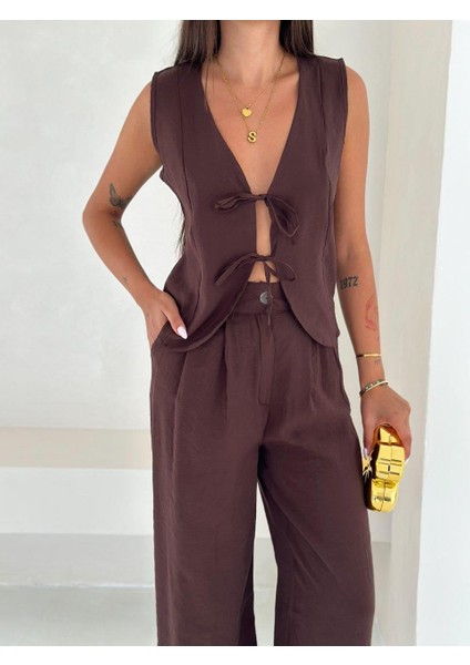 Dokuma Modal Kumaş Ikili Yelek-Pantolon Takım! indirimleri