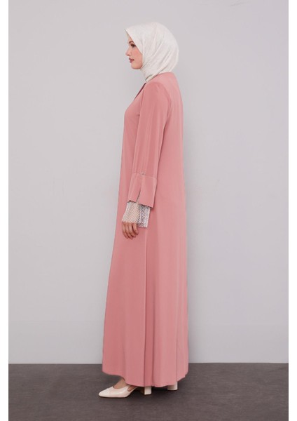 Gül File Detay Fermuarlı Ferace fiyatları