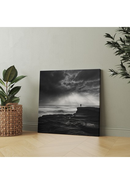 Gri Uçurum Duvar Sanatı - Gri Hüzünlü Ev Dekorasyonu Dramatik fiyatları