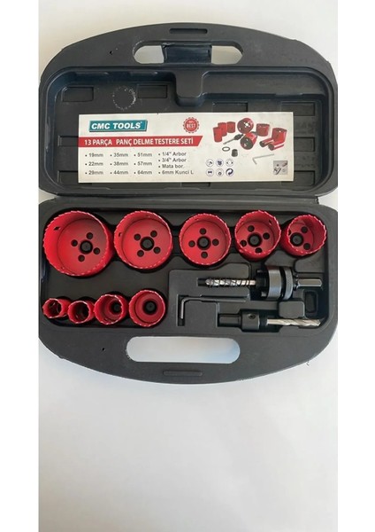 13 Parça Panç Bi Metal Delme Testere Seti Cmc 6530