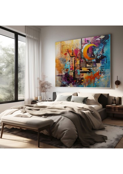 Kutsal Kur'an Kanvas Tablo - Soyut Karma Medya Duvar Sanatı - Kutsal Kur'an Duvar Dekorasyonu Kanvas Duvar Sanatı Karma Medya fiyatları