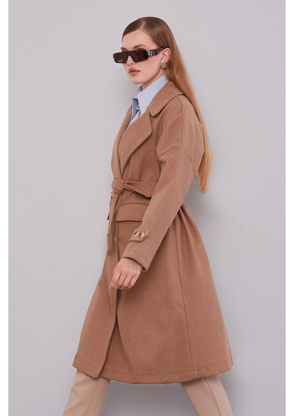 Kahve Kruvaze Yaka Kaşe Kaban fiyatları