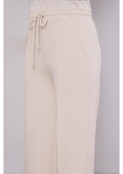 Bej Beli Lastikli Nervürlüı Pantolon fırsatları