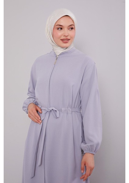 Gri Bağlama Detaylı Ferace modelleri