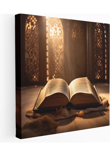 Kutsal Kur'an Kanvas Tablo - Açık Kutsal Kur'an Tasarımı