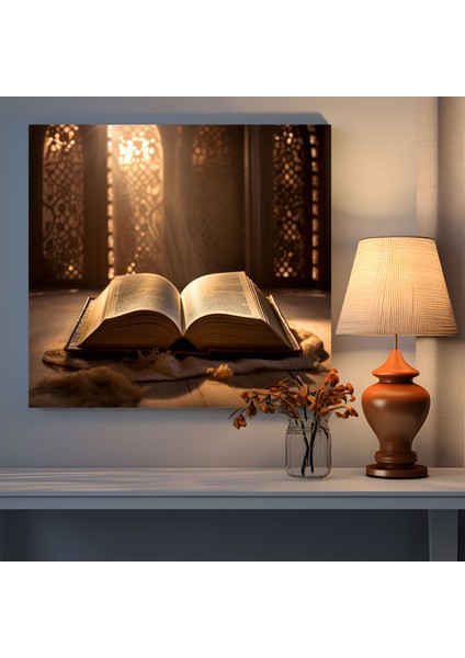 Kutsal Kur'an Kanvas Tablo - Açık Kutsal Kur'an Tasarımı fiyatları
