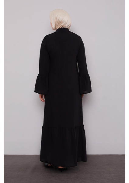 Siyah Fular Detaylı Işlemeli Ferace fırsatları