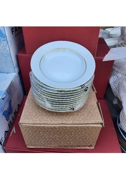 19 cm Sedef Çukur Tabak 12 Li Mat Altın SF19CK521