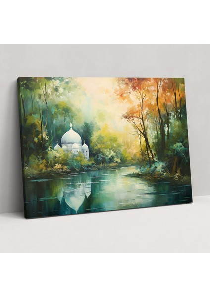 Doğa Harmonisi Duvar Sanatı - Camii Duvar Dekorasyonu Huzurlu Atmosfer Duvar Sanatı