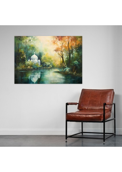 Doğa Harmonisi Duvar Sanatı - Camii Duvar Dekorasyonu Huzurlu Atmosfer Duvar Sanatı fiyatları