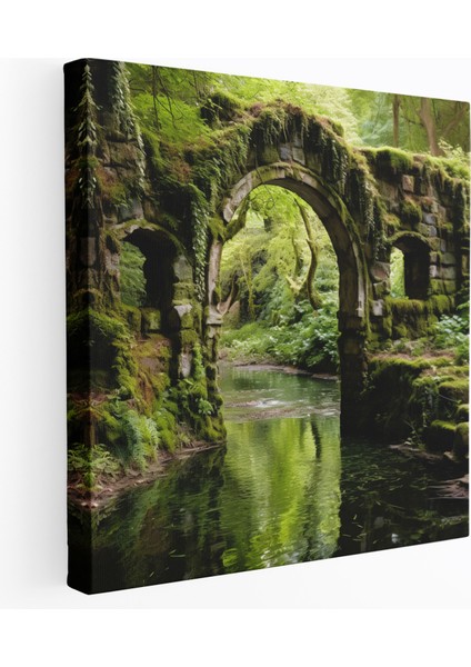 Yosunlu Taş Kemer Duvar Sanatı - Yosun Taş Kemer Ev Dekorasyonu Vaha