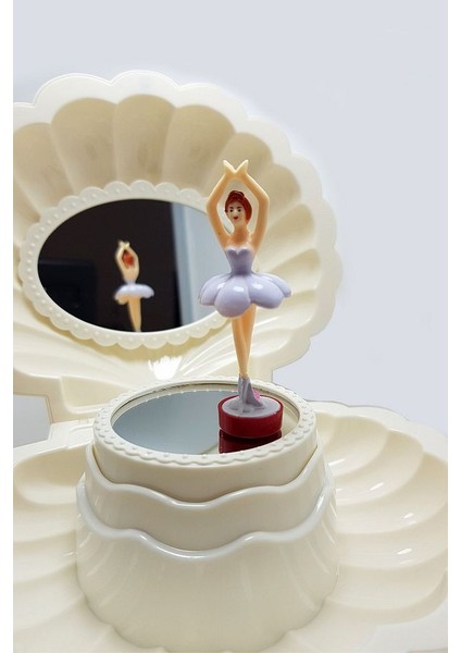 Hareketli Balerinli Istiridye Takı ve Müzik Kutusu Sevgiliye Hediye